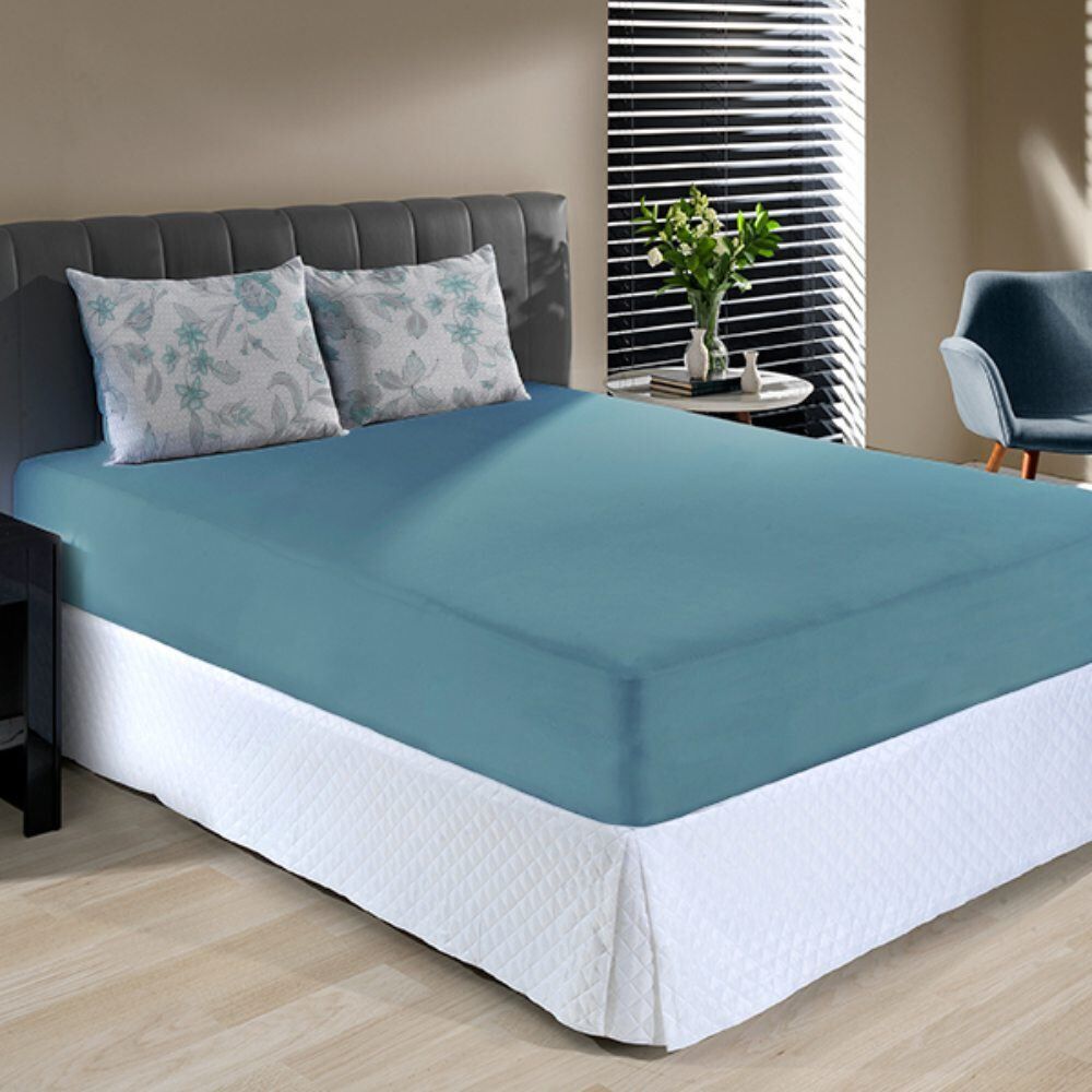 Jogo de Cama King Malha 100% Algodão Solecasa 3 pçs - Grace Verde Retrô
