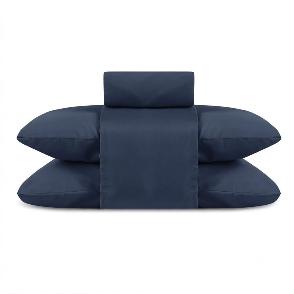 Jogo de Cama King Elegance Liso Havan Casa 4 Peças - Azul Marinho 2