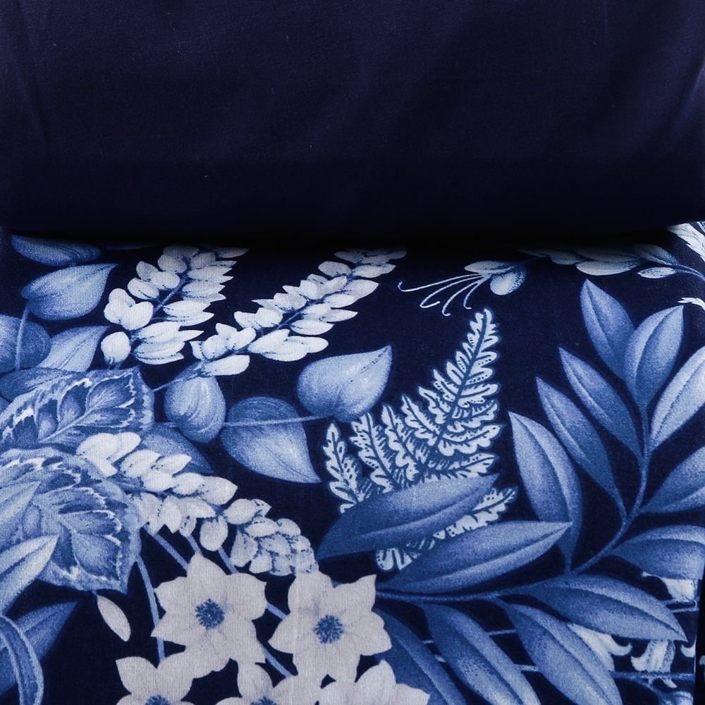 Jogo de Cama King Elegance Havan Casa 4 pçs - Elegance Flowers Marinho