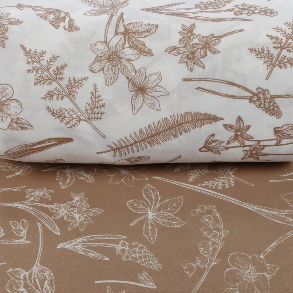 Jogo de Cama King Elegance Havan Casa 4 pçs - Gabriela Flowers Kaki