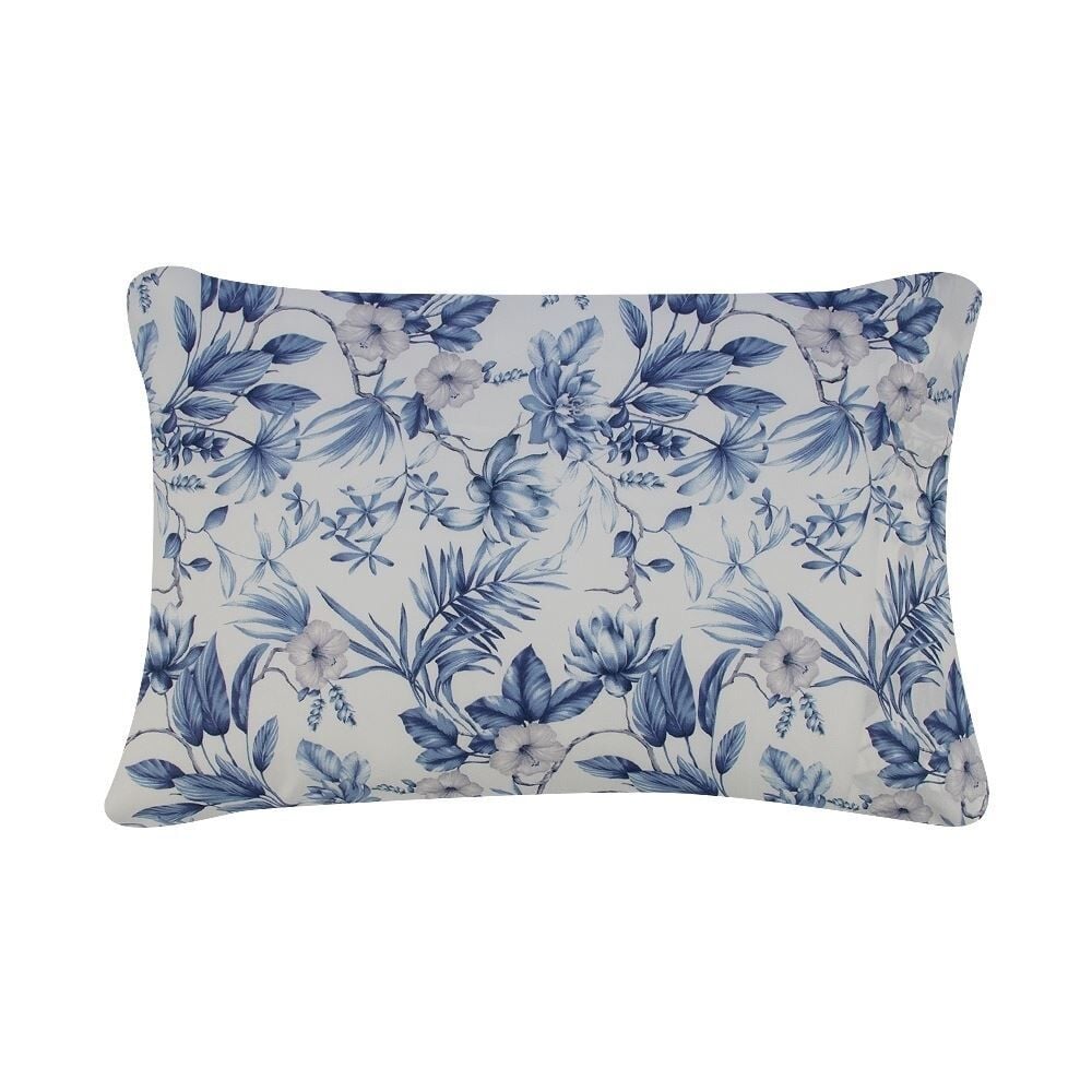 Jogo de Cama King Elegance Havan Casa 4 pçs - Organic Flores Azul