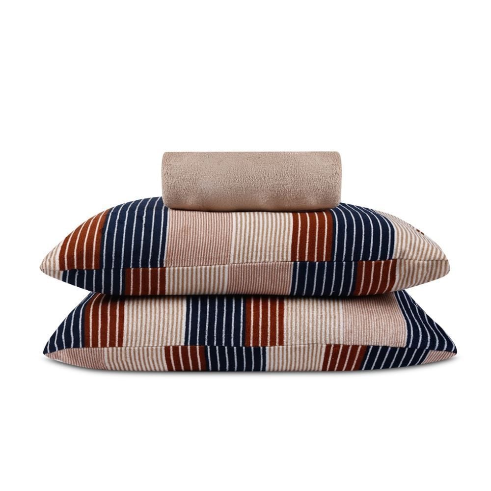 Jogo de Cama Plush Provence Queen 3 pçs - Miguel Bege