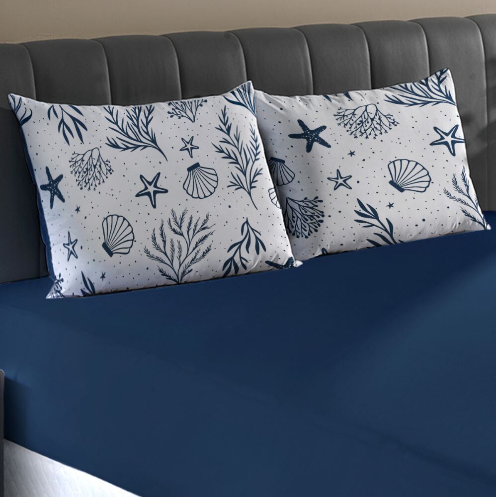 Jogo de Cama Queen Malha Havan Casa 3 pçs - Pacífico Azul Marinho