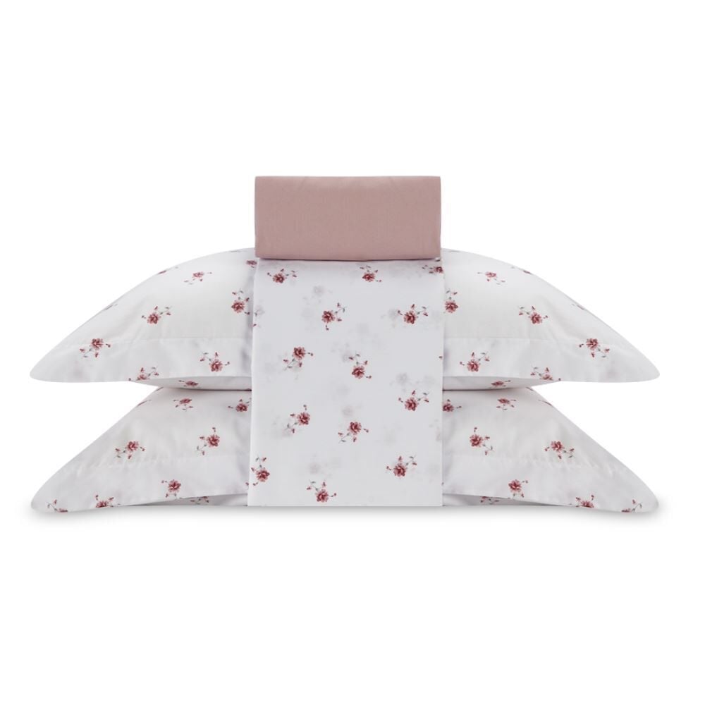 Jogo de Cama Queen Percal Buona Fortuna 4 pçs - Violet Rosa