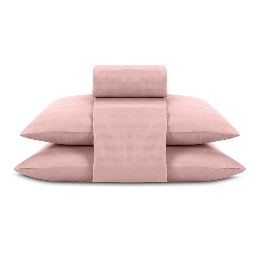 Jogo de Cama Queen 4 Peças Stripe Firenze Havan Casa - Rosa