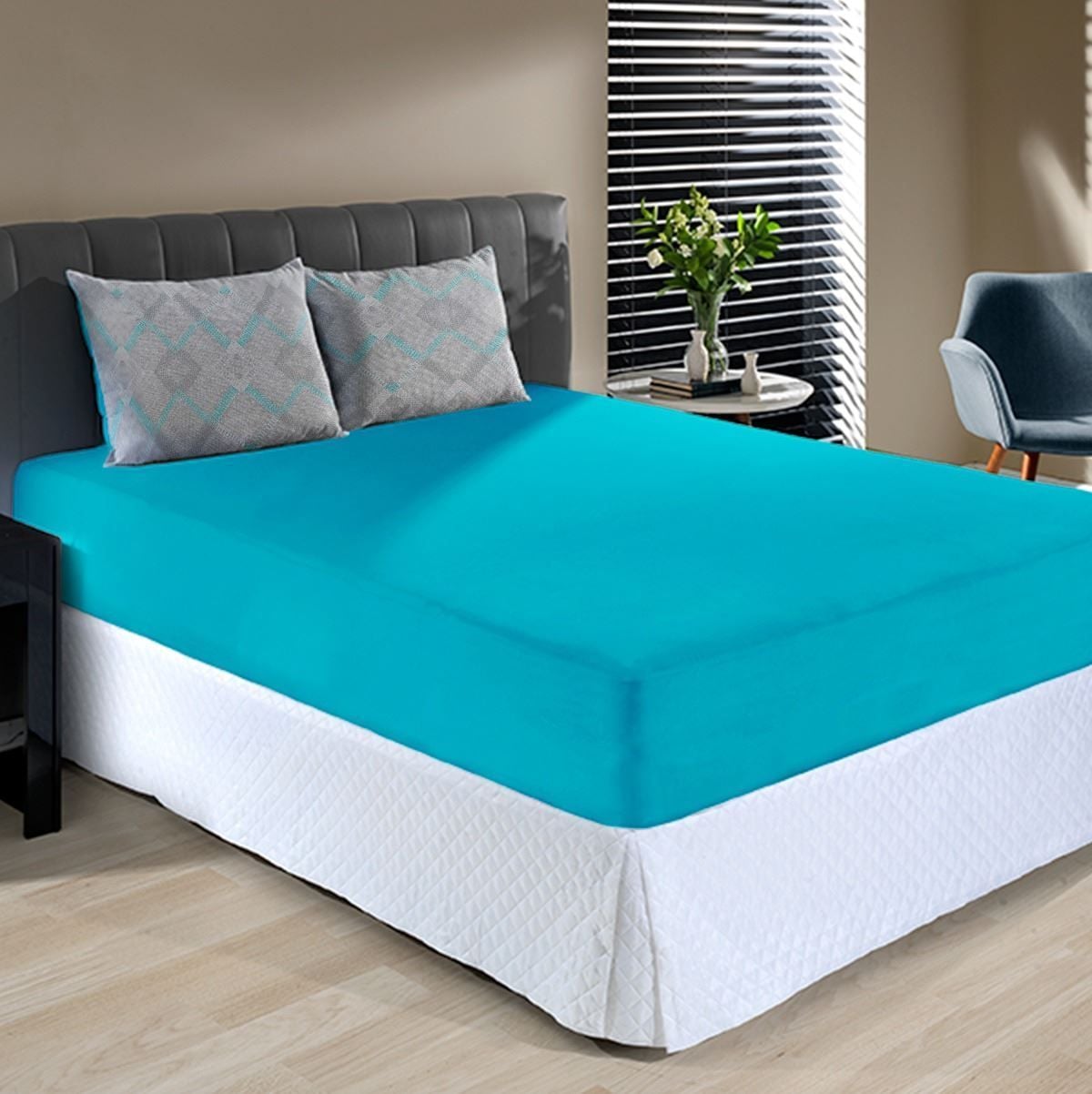 Jogo de Cama Queen Malha 100% Algodão Paris 3 pçs Havan Casa - Venice Turquesa