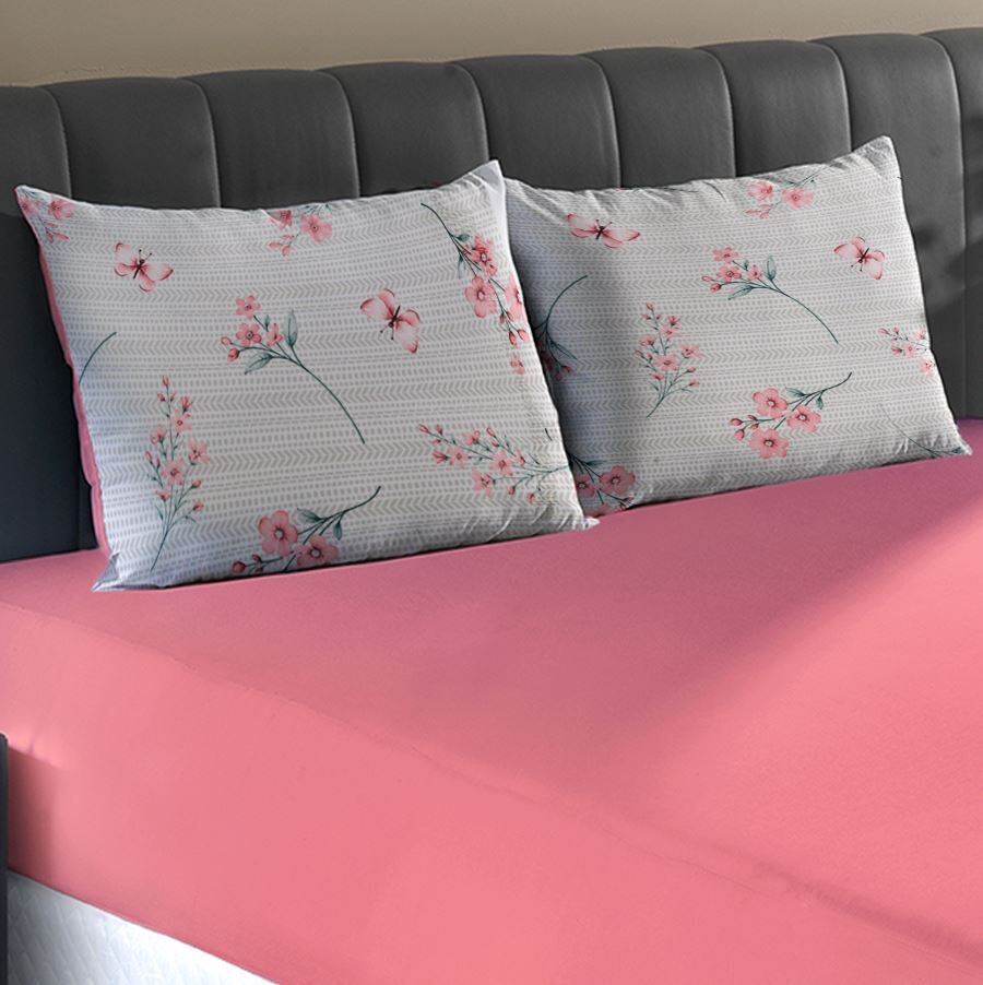 Jogo de Cama Queen Malha 100% Algodão Paris 3 pçs Havan Casa - DREAM GOIABA