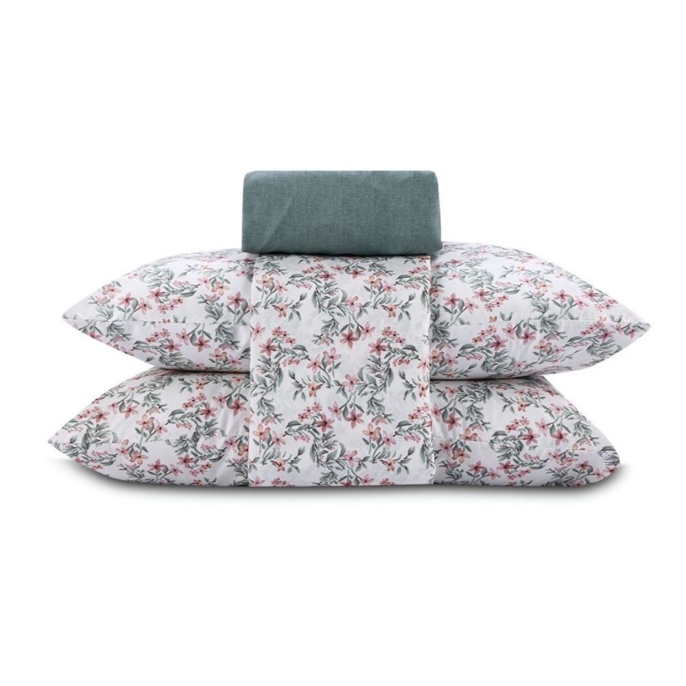 Jogo de Cama Queen Elegance Havan Casa 4 pçs - Elise Flowers Verde