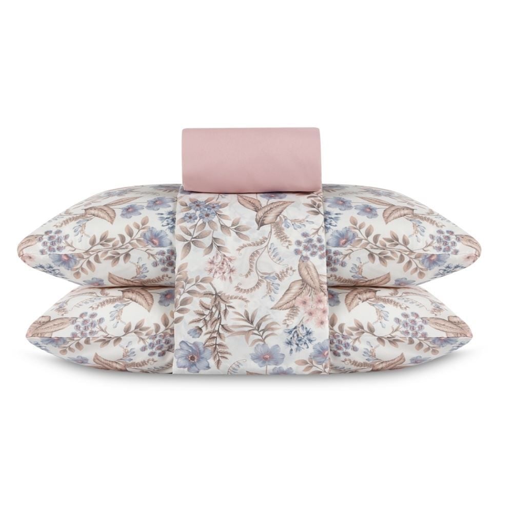 Jogo de Cama Queen Elegance Havan Casa 4 pçs - Giardino Bloom Rosa