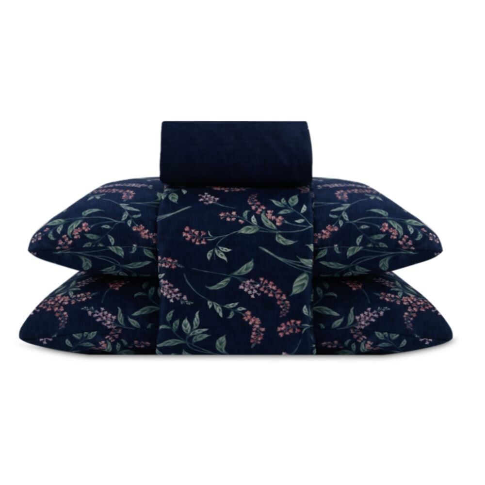 Jogo de Cama Queen Elegance Havan Casa 4 pçs - Julien Flowers Marinho