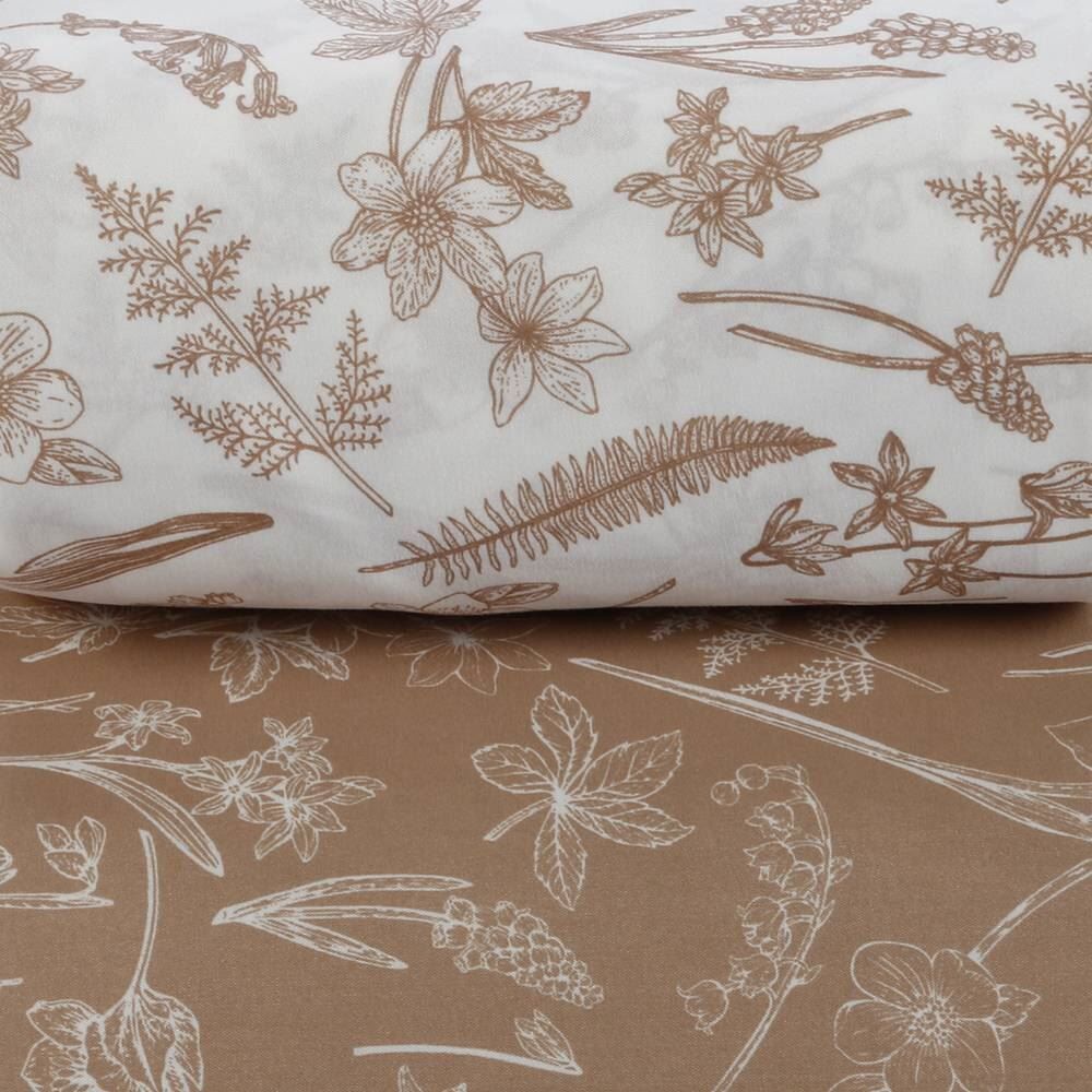 Jogo de Cama Queen Elegance Havan Casa 4 pçs - Gabriela Flowers Kaki