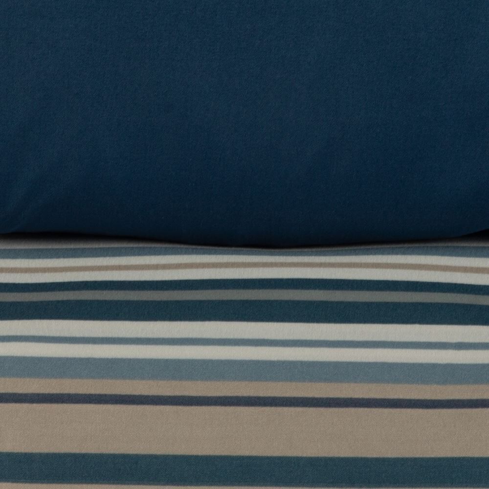 Jogo de Cama Queen Elegance Havan Casa 4 pçs - Laços Listra Azul