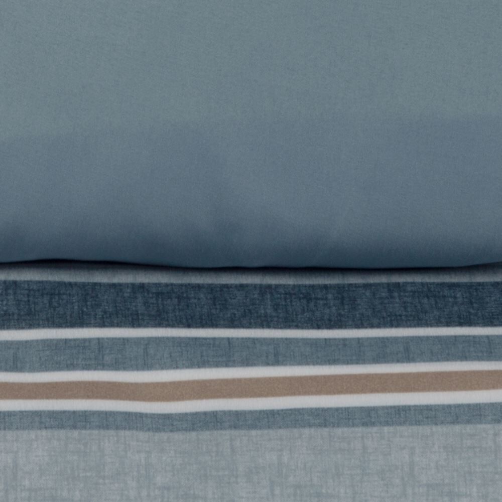 Jogo de Cama Queen Elegance Havan Casa 4 pçs - Lausane Listra Azul