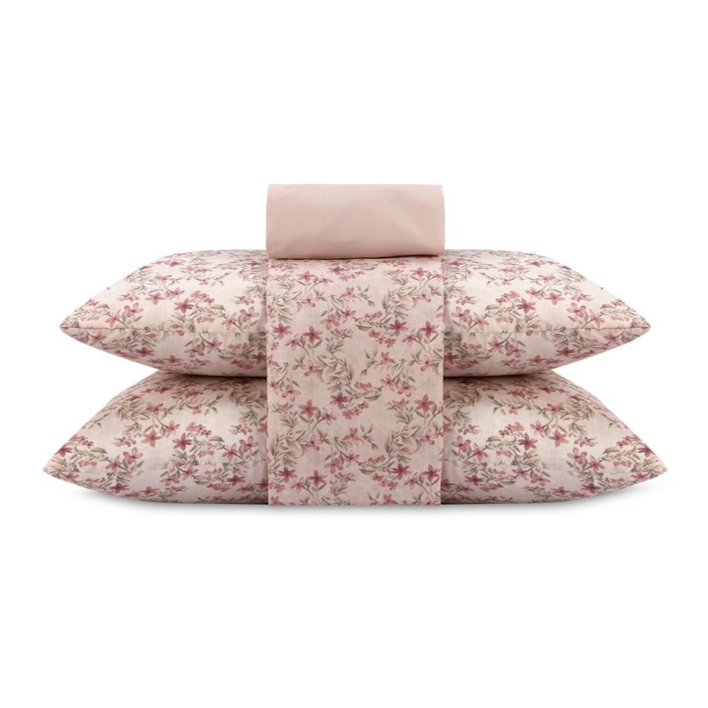 Jogo de Cama Queen Napoli Havan Casa 4 pçs  - Elise Flowers Rosa