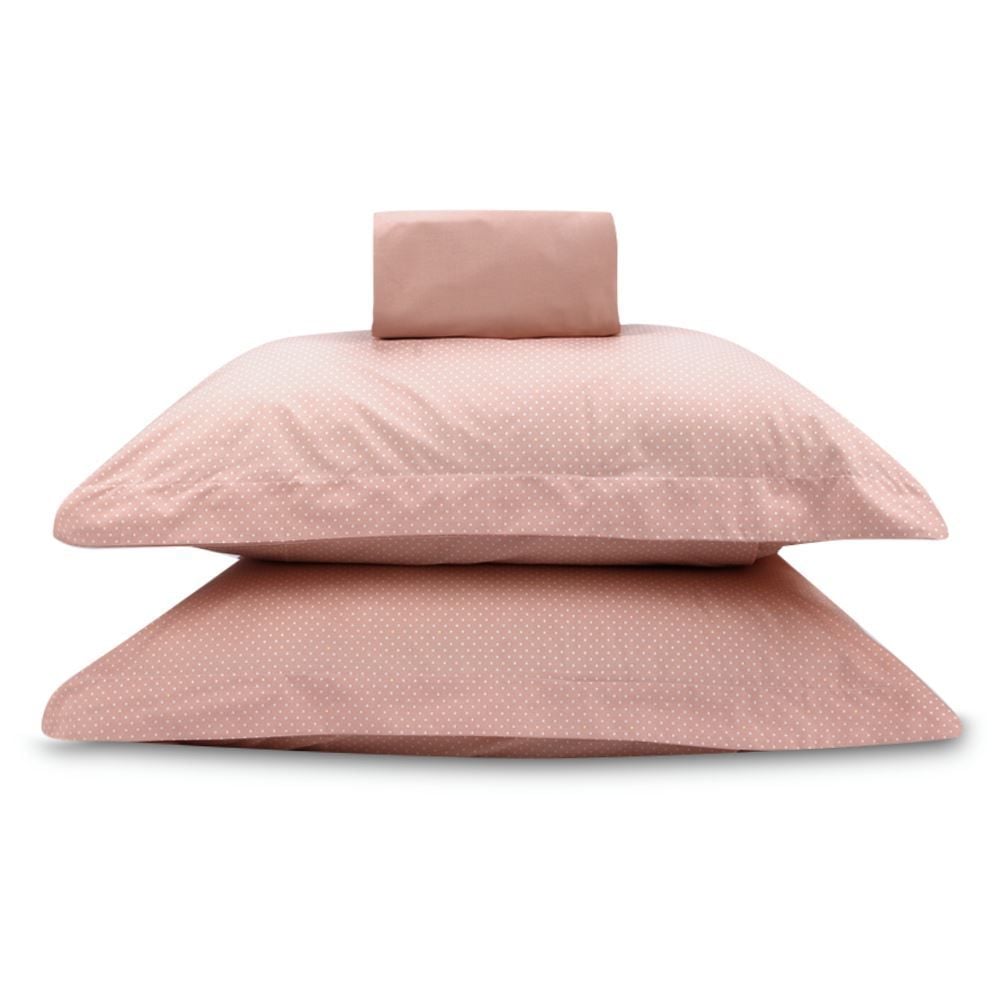 Jogo de Cama Queen Percal Buona Fortuna 3 pçs - Poa Rosa
