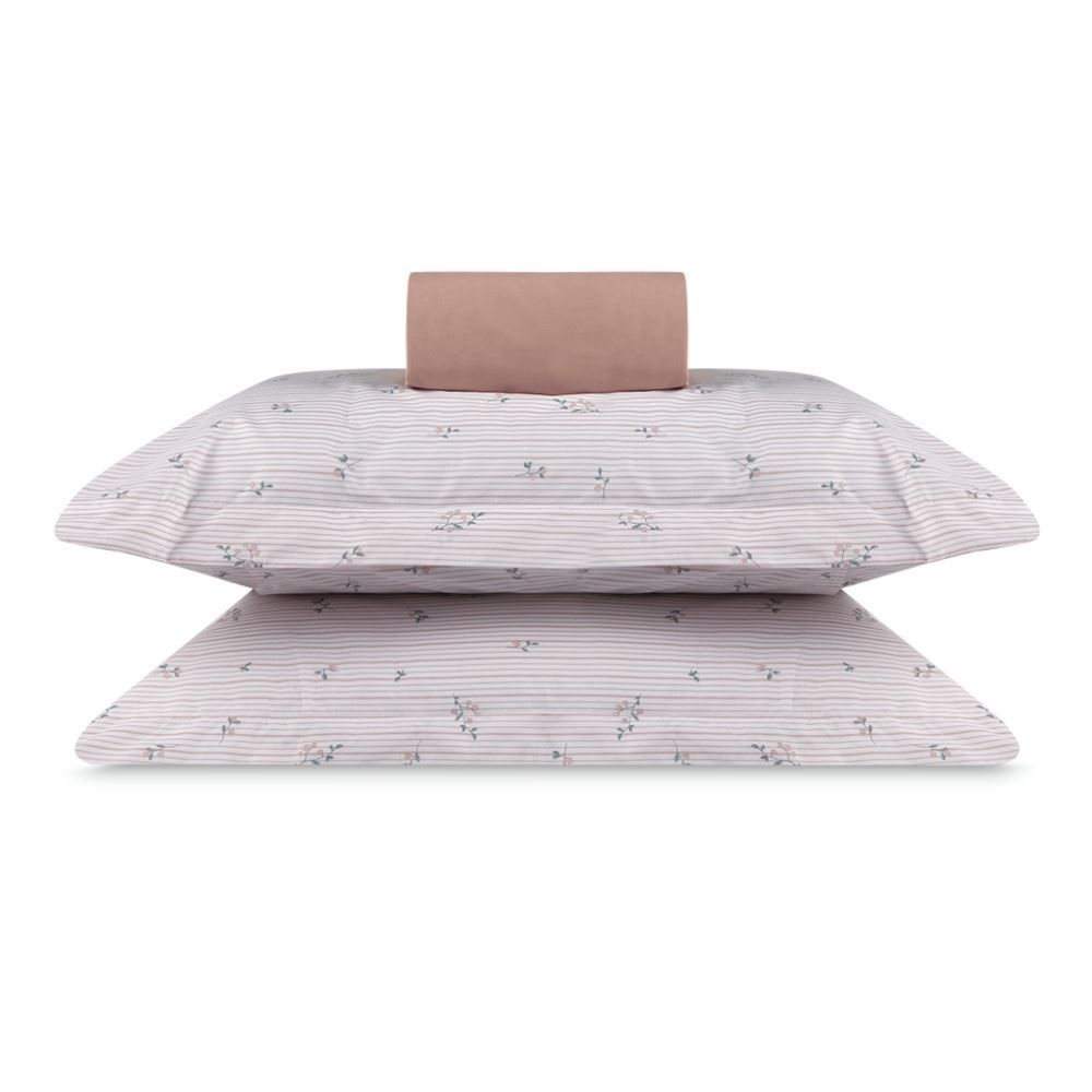 Jogo de Cama Queen Percal Buona Fortuna 3 pçs - Alice Rosa