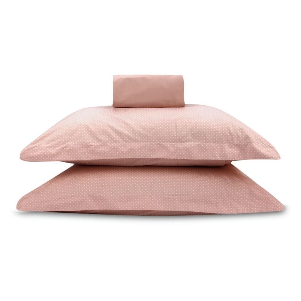 Jogo de Cama Queen Percal Buona Fortuna 3 pçs - Poa Rosa