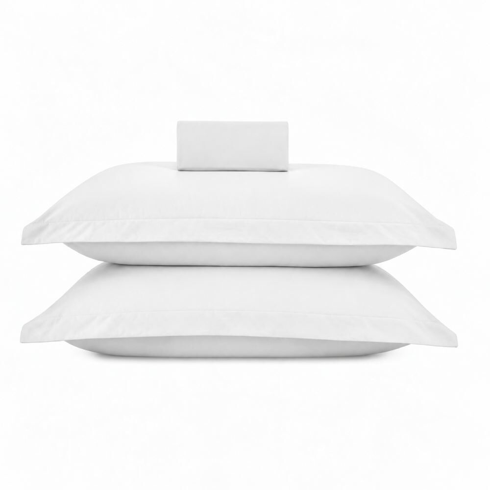 Jogo de Cama Queen Percal Buona Fortuna 3 pçs - Branco Liso Novo