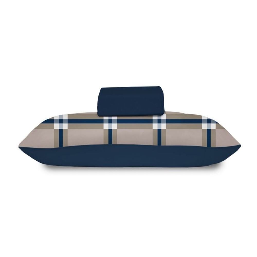 Jogo de Cama Solteiro Malha Havan Casa 2 pçs - Lumy Azul Marinho