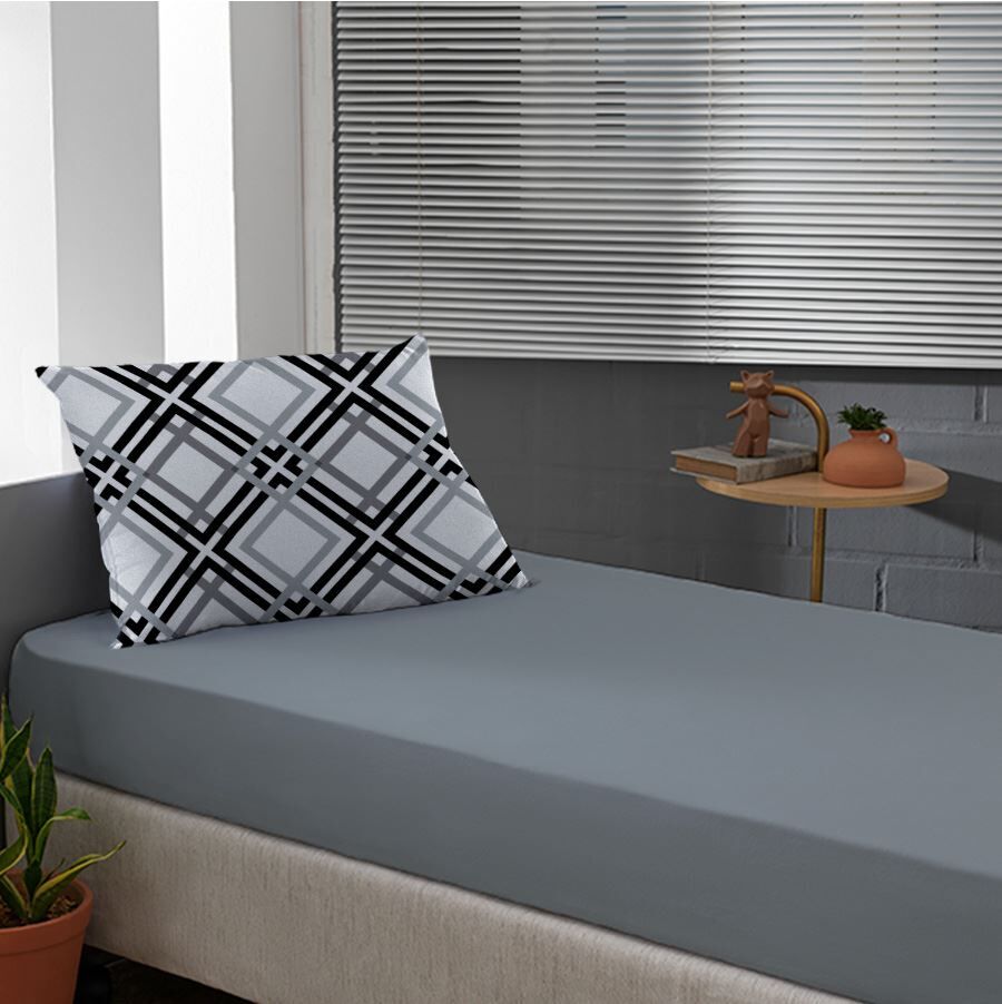 Jogo de Cama Solteiro Malha 100% Algodão Solecasa 2 pçs - HELDER CINZA
