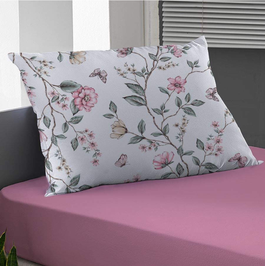 Jogo de Cama Solteiro Malha 100% Algodão Solecasa 2 pçs - ROSITA ROSE