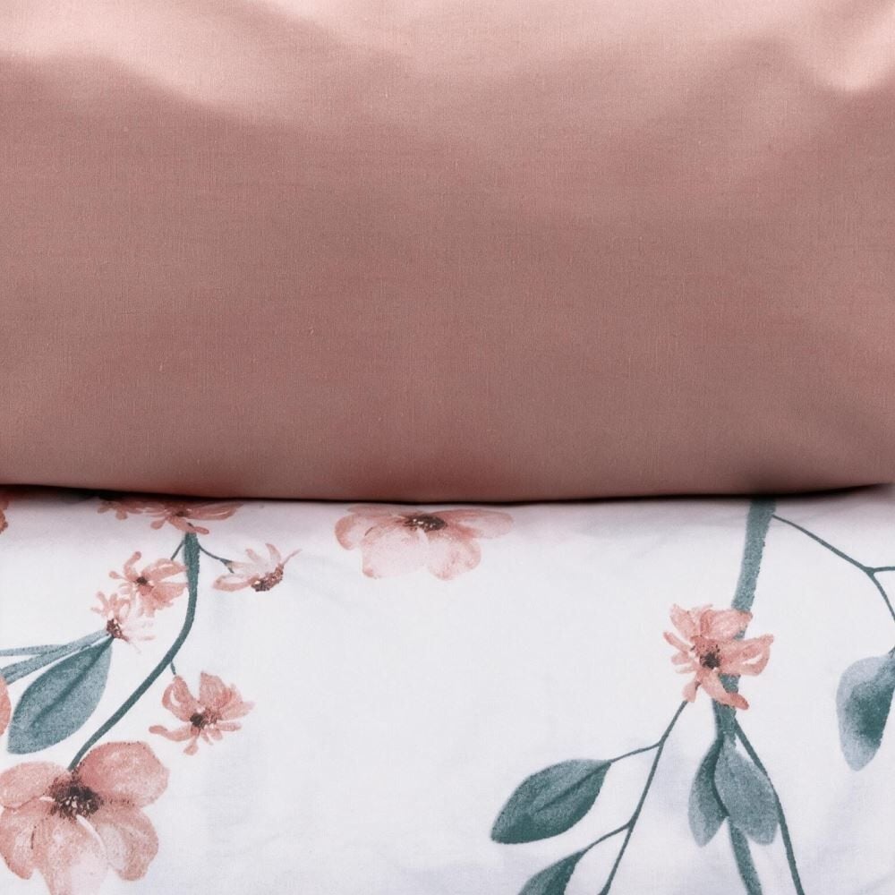 Jogo de Cama Solteiro Percal Buona Fortuna 3 pçs - Aurora Rosa Novo