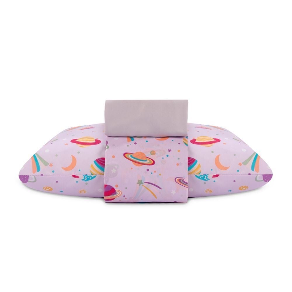  Jogo de Cama Solteiro 150 Fios Havan Kids 3 pçs - Galaxy Girl Rosa
