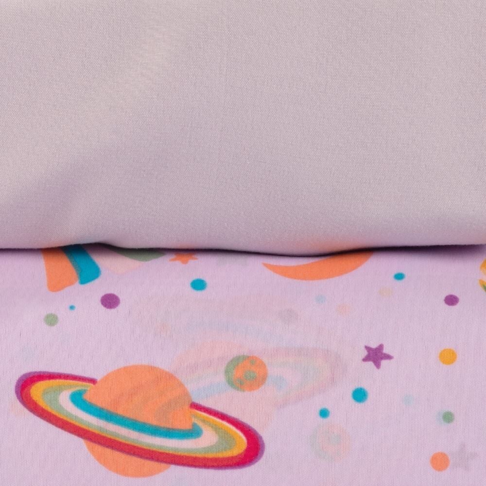 Jogo de Cama Solteiro 150 Fios Havan Kids 3 pçs - Galaxy Girl Rosa