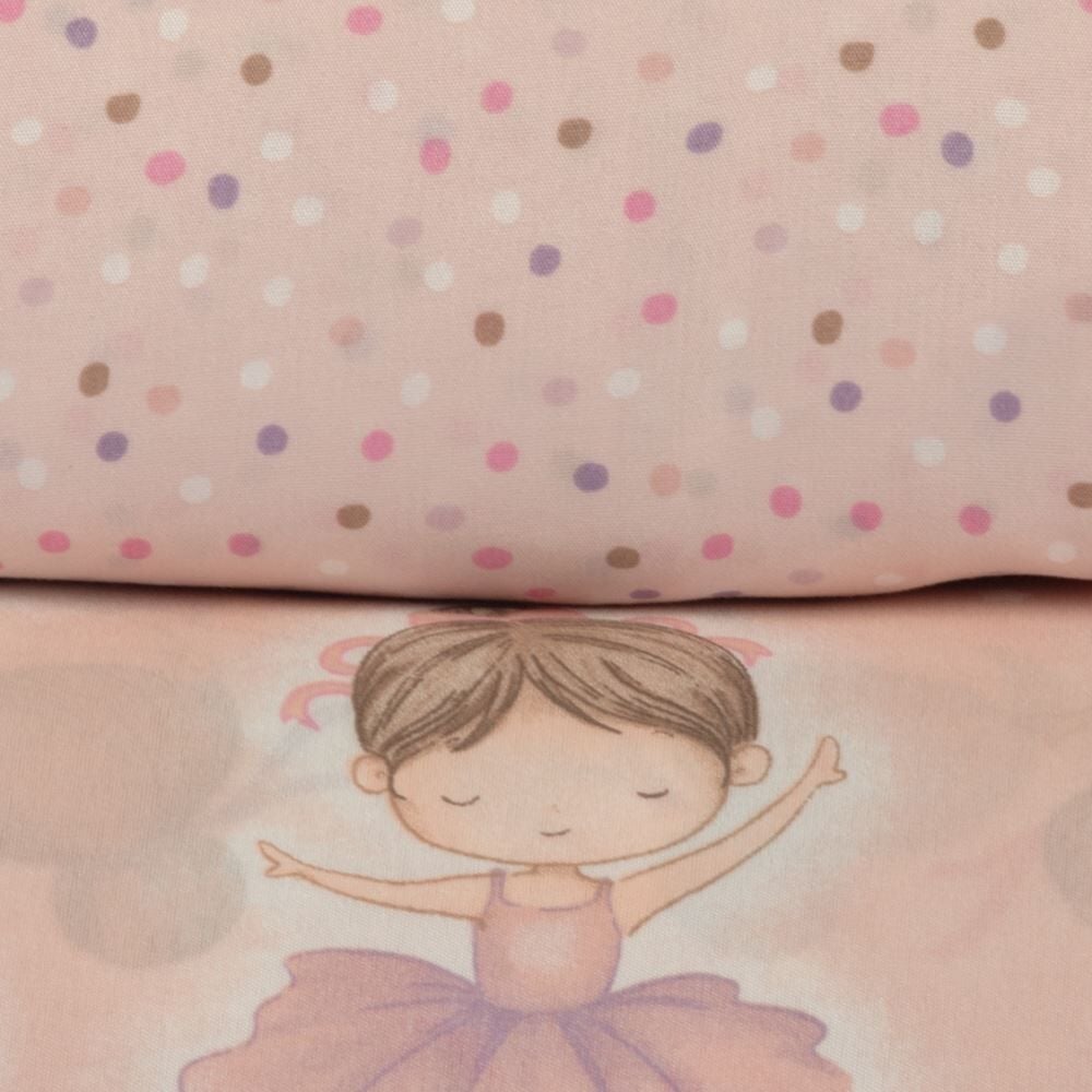  Jogo de Cama Solteiro 150 Fios Havan Kids 3 pçs - Bailarinas