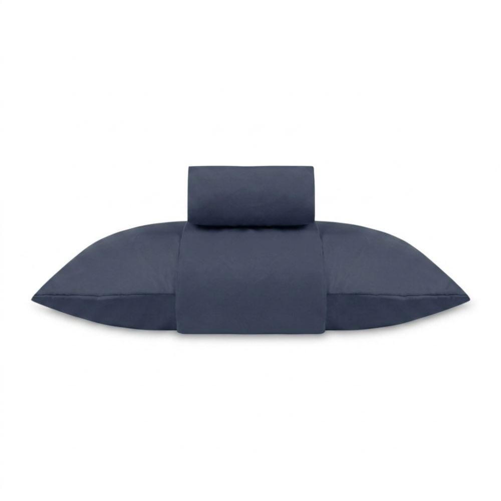 Jogo de Cama Solteiro Micro Percal Liso Havan Casa 3 Peças - Azul Marinho