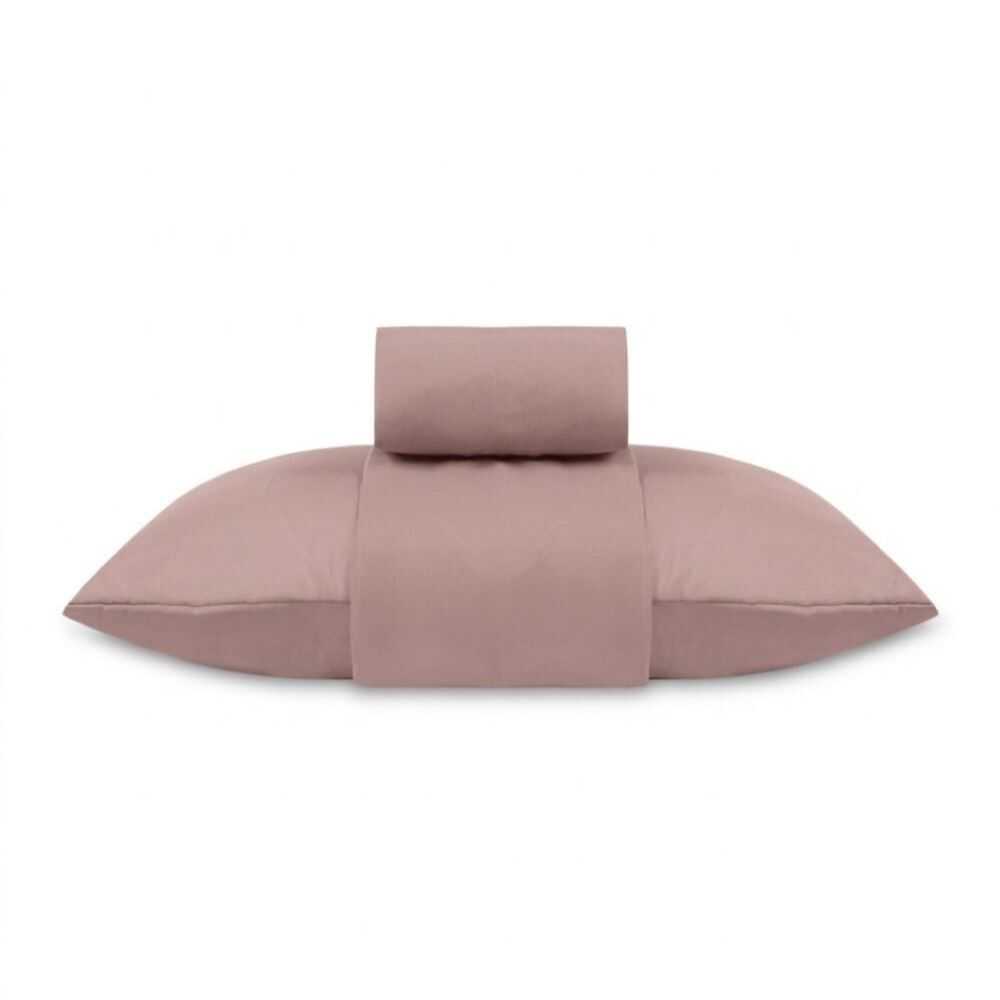 Jogo de Cama Solteiro Micro Percal Liso Havan Casa 3 Peças - Rosa