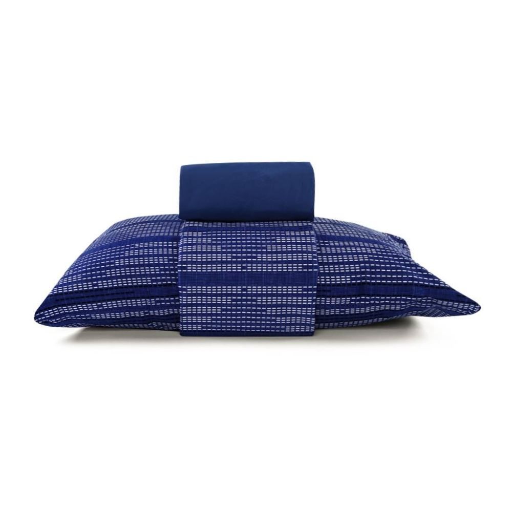 Jogo de Cama Solteiro Micropercal Havan Casa 3 pçs - Étnico Azul