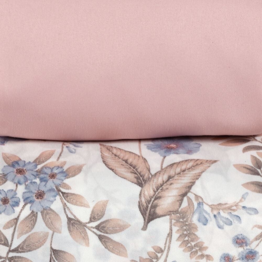Jogo de Cama Solteiro Micropercal Havan Casa 3 pçs - Giardino Bloom Rosa