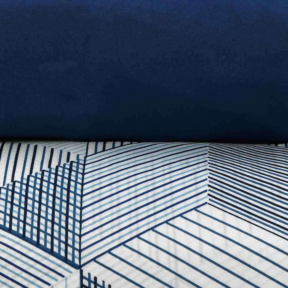 Jogo de Cama Solteiro Napoli Havan Casa 3 Peças - Cubos Geométricos Azul