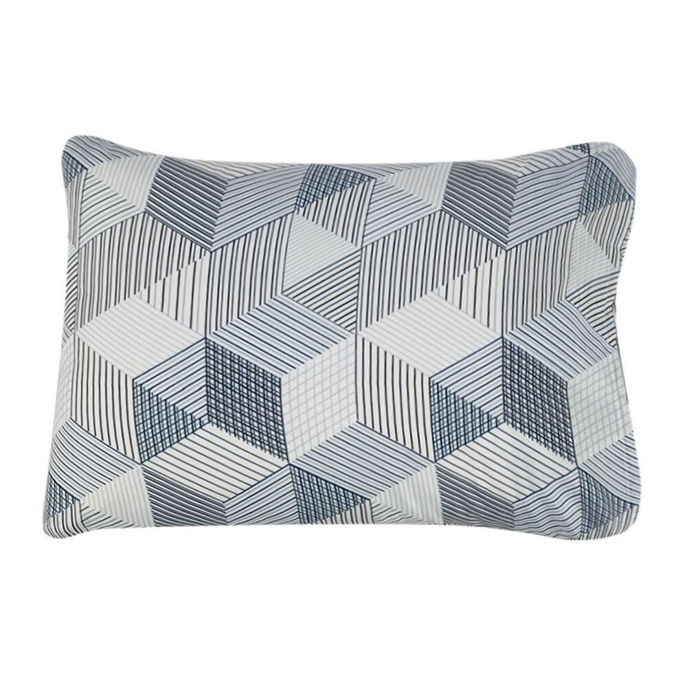 Jogo de Cama Solteiro Napoli Havan Casa 3 Peças - Cubos Geométricos Azul