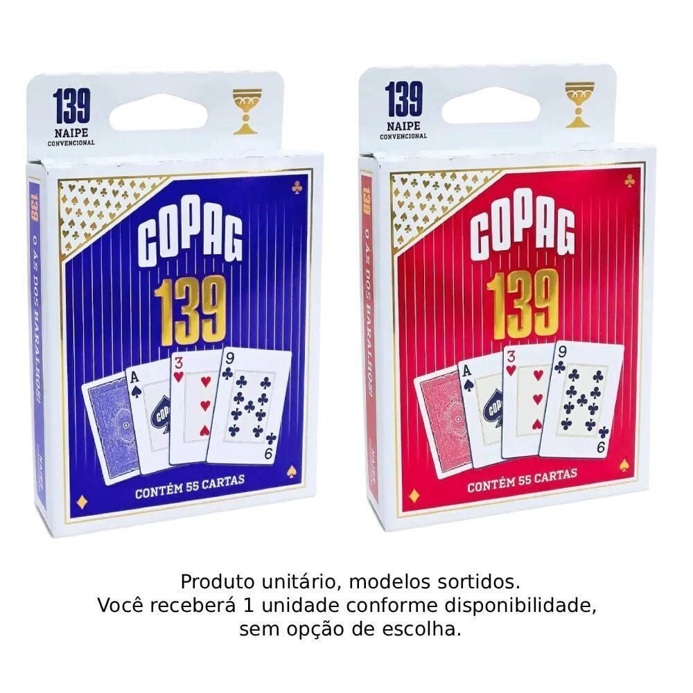 Jogo de Cartas Baralho Naipe Convencional 139 Copag - Sortido