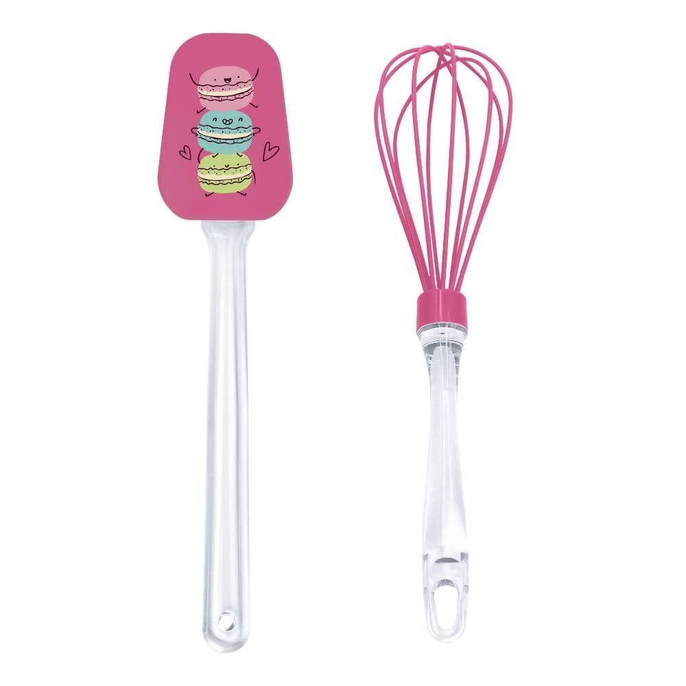 Jogo de Espátula e Fouet de Silicone Macarons Havan Casa 2 Peças - Rosa