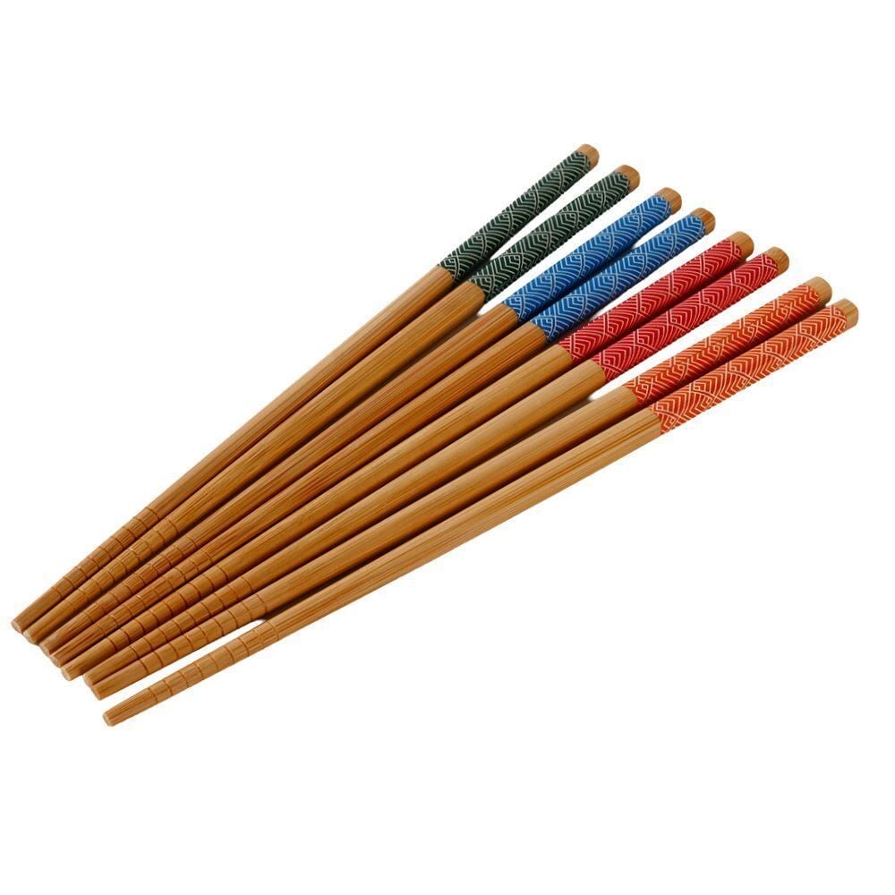 Jogo de Hashi em Bambu Havan Casa 4 Pares - Estampado