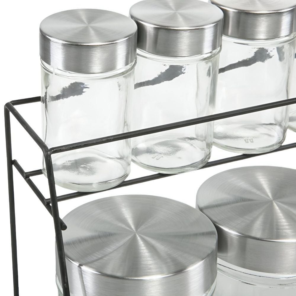 Jogo De Porta Condimentos Com Suporte Havan Casa 8 Peças - Preto