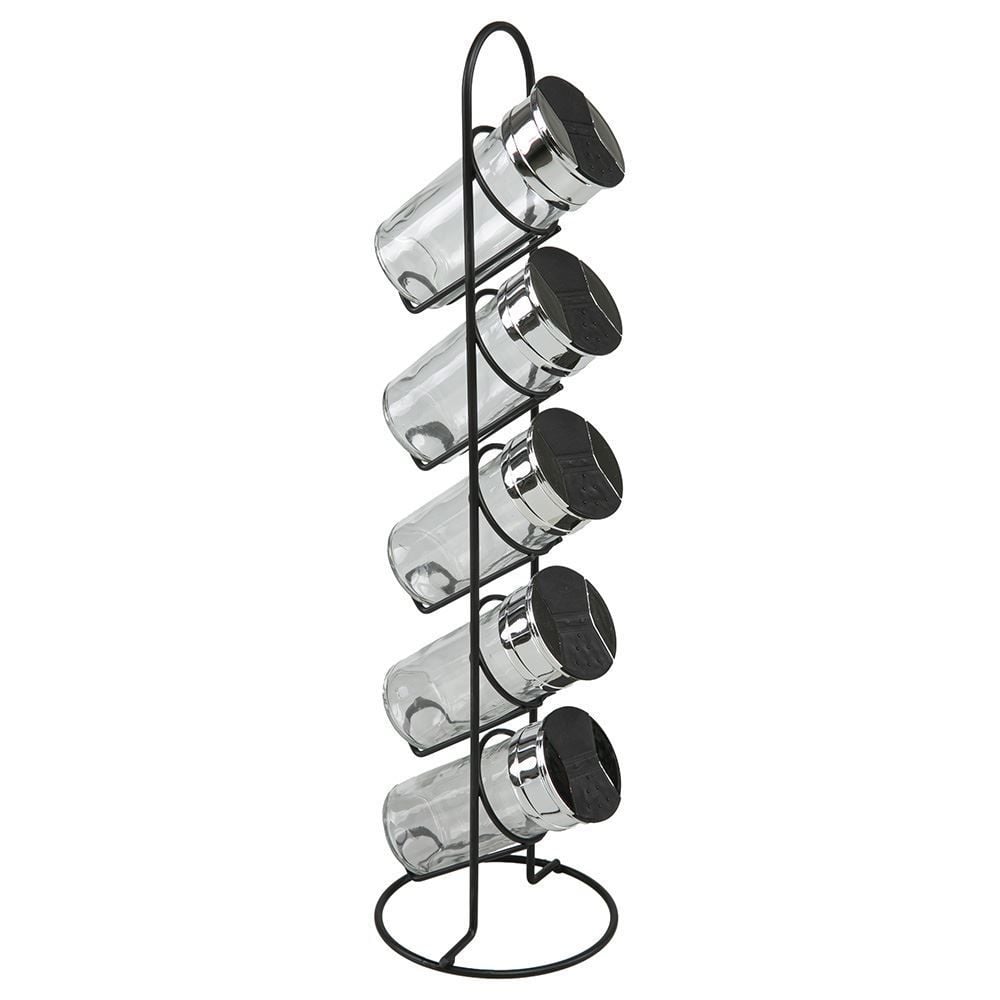 Jogo De Porta Condimentos Com Suporte Vertical Havan Casa 5 Peças - Preto