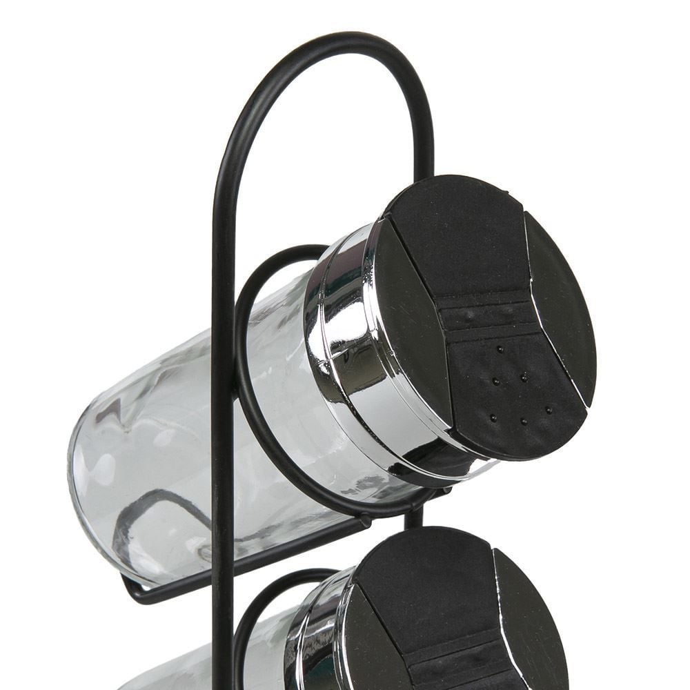 Jogo De Porta Condimentos Com Suporte Vertical Havan Casa 5 Peças - Preto