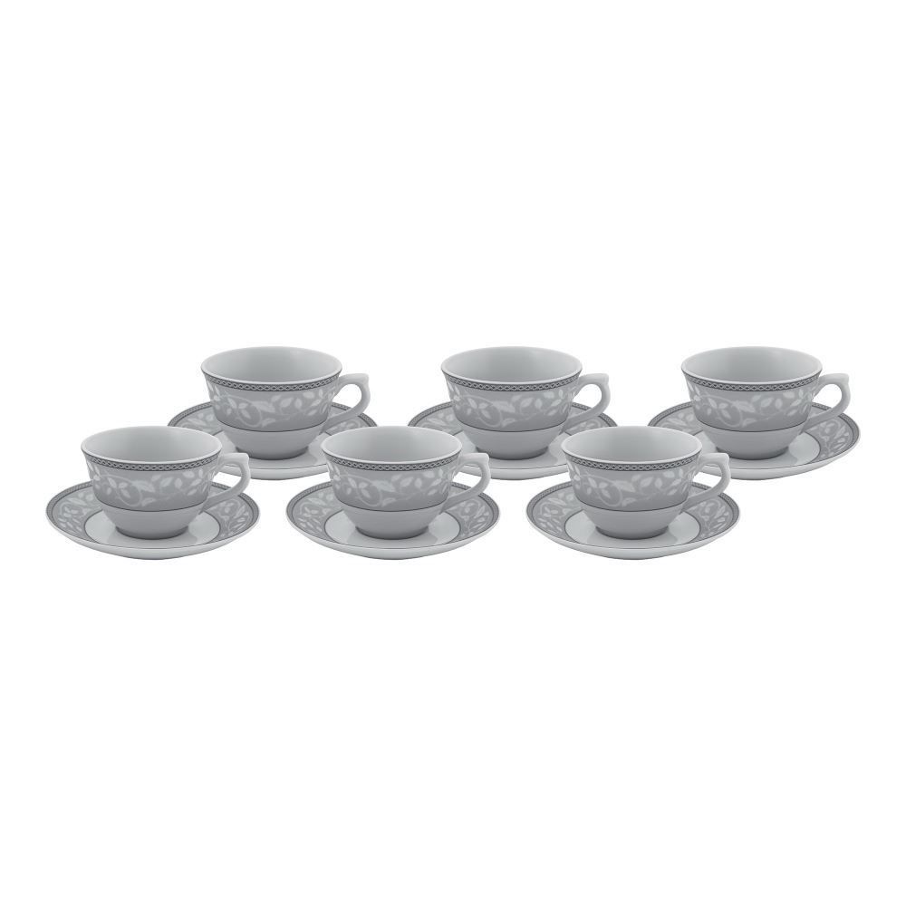 Jogo de Xicaras com Pires Porcelana Atenas Havan Casa 220 ml - 12 Peças