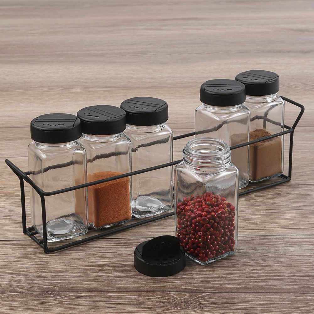 Jogo Porta Condimentos Com Suporte 85Ml Havan Casa - 6 Peças