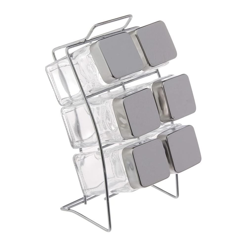 Jogo Porta Condimentos com Suporte Euro Home 6 Peças - Vidro