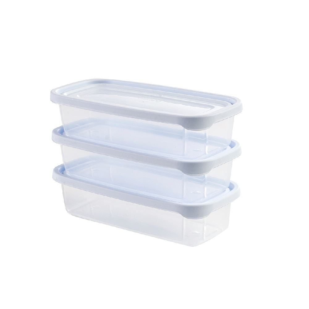 Jogo Potes De Plástico Mais Plasvale 710 Ml - Branco e Transparente