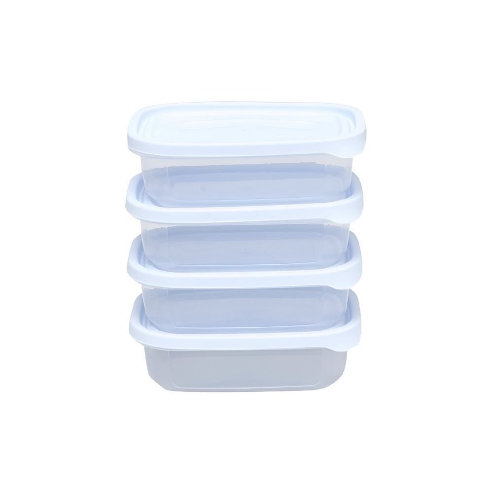 Jogo Potes De Plástico Mais Plasvale 300 Ml - 4 Peças
