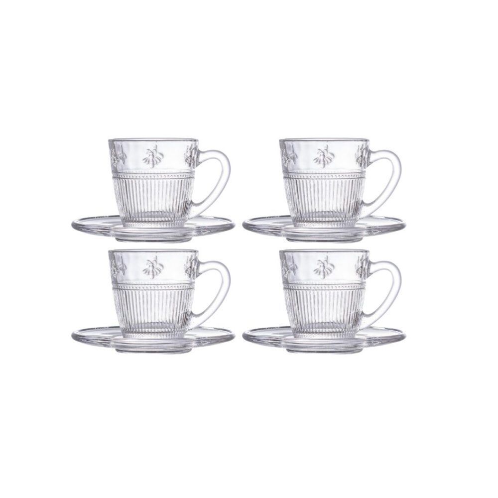 Jogo de Xicara de Café com Pires Pequenos Voadores L'hermitage 90Ml - 8 Peças