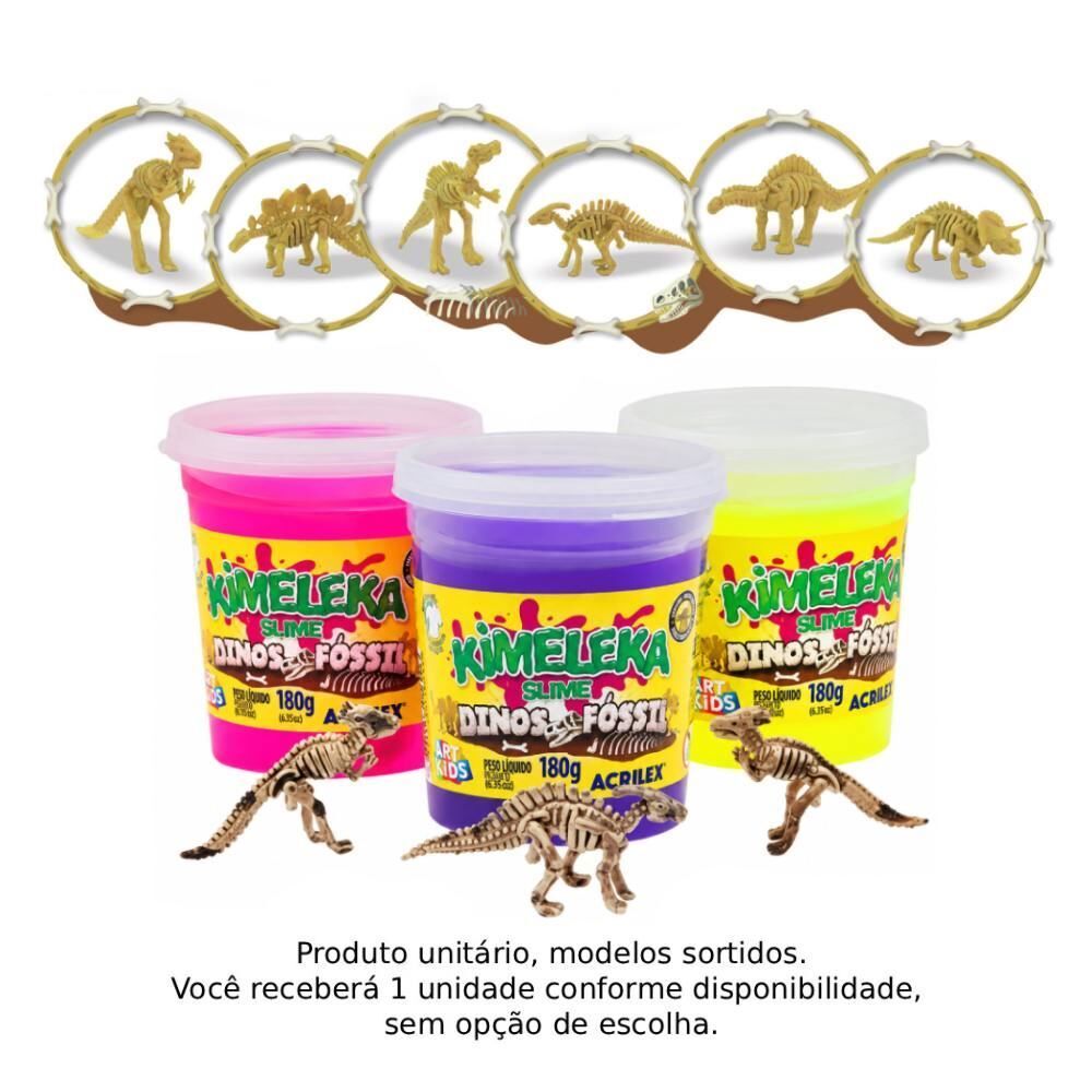 Kimeleka Slime Dinos Fóssil Acrilex - Sortido