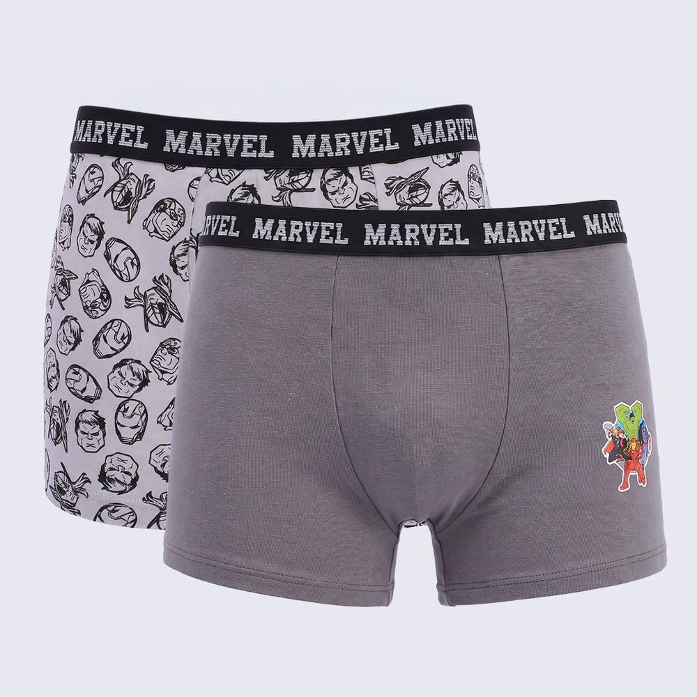 Kit 02 Cuecas Boxer Infantil 4 a 10 Anos Marvel