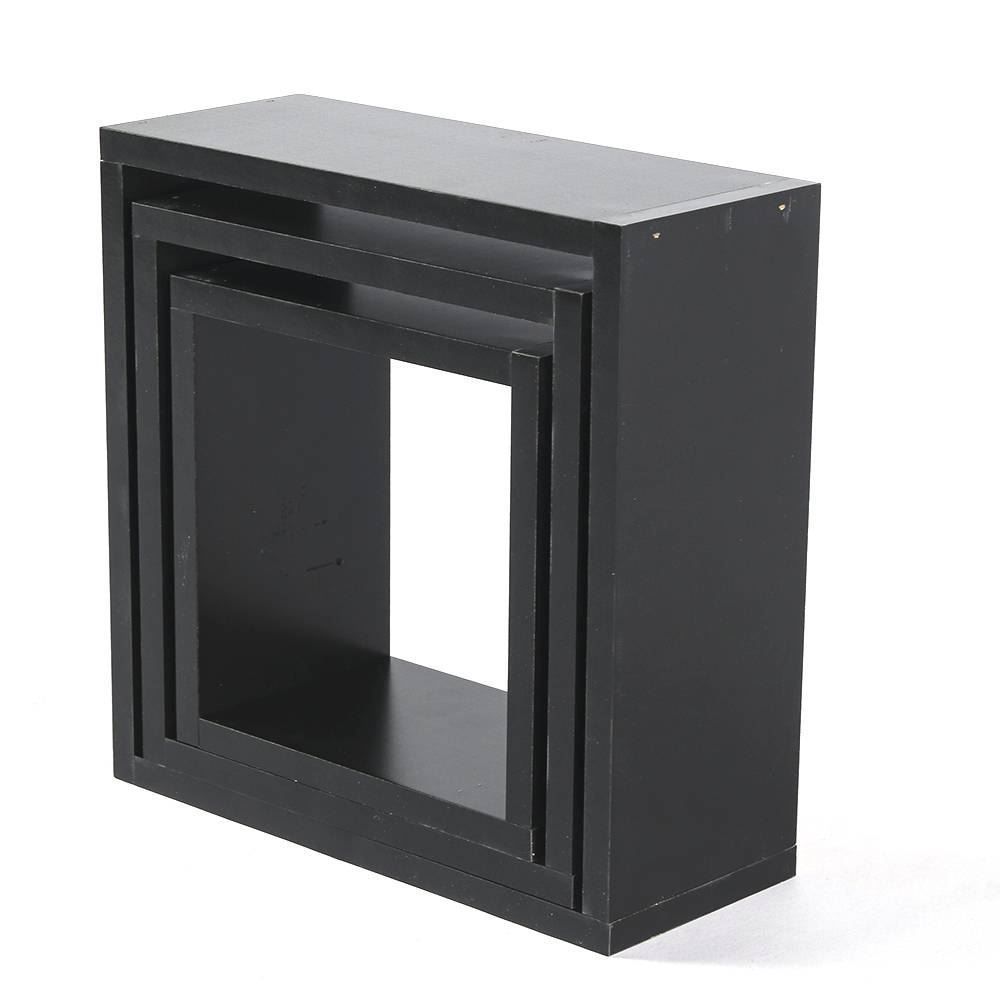 Kit 3 Nichos Leve Decorare Preto Prat-K